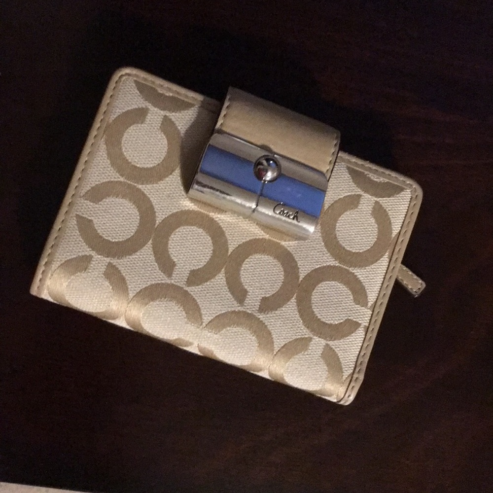 Cream coach wallet
